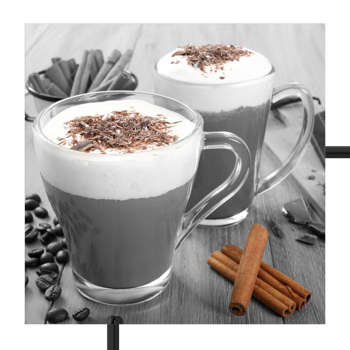 heiße Schokolade und Kaffee Schattenfugenrahmen Quadratisch 70x70