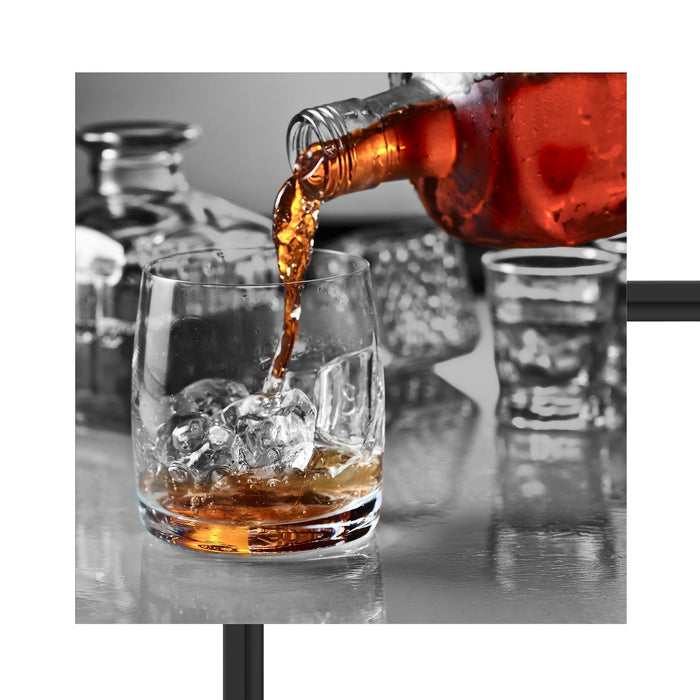 Whiskey im Glas Schattenfugenrahmen Quadratisch 40x40