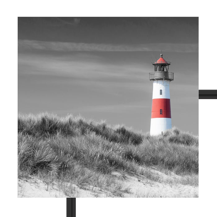 Leuchtturm in den Dünen Schattenfugenrahmen Quadratisch 55x55