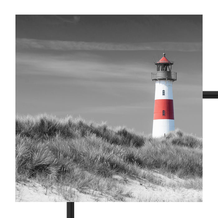 Leuchtturm in den Dünen Schattenfugenrahmen Quadratisch 70x70