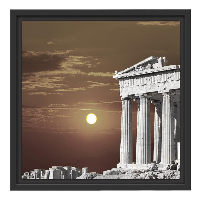 schöner Tempel der Athene Schattenfugenrahmen Quadratisch 40x40