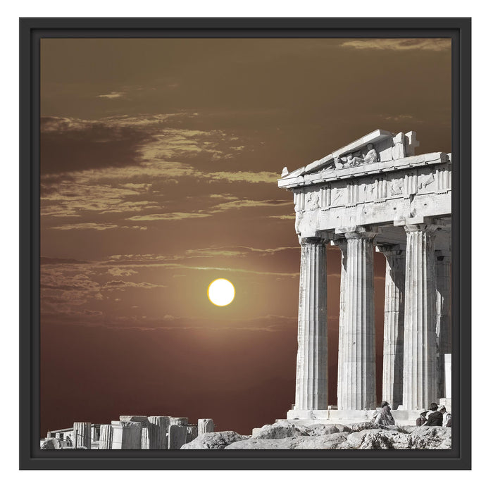 schöner Tempel der Athene Schattenfugenrahmen Quadratisch 55x55