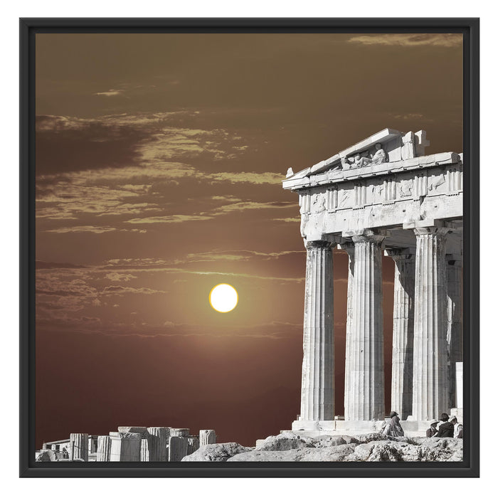 schöner Tempel der Athene Schattenfugenrahmen Quadratisch 70x70