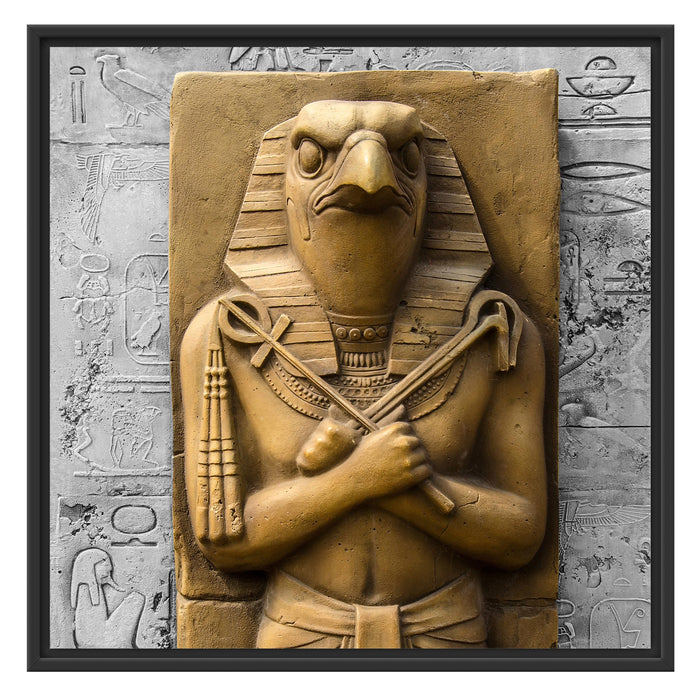 Horus ägyptische Gott Schattenfugenrahmen Quadratisch 70x70