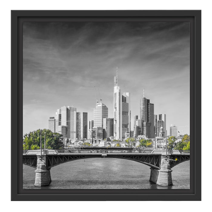 Skyline von Frankfurt am Main Schattenfugenrahmen Quadratisch 40x40