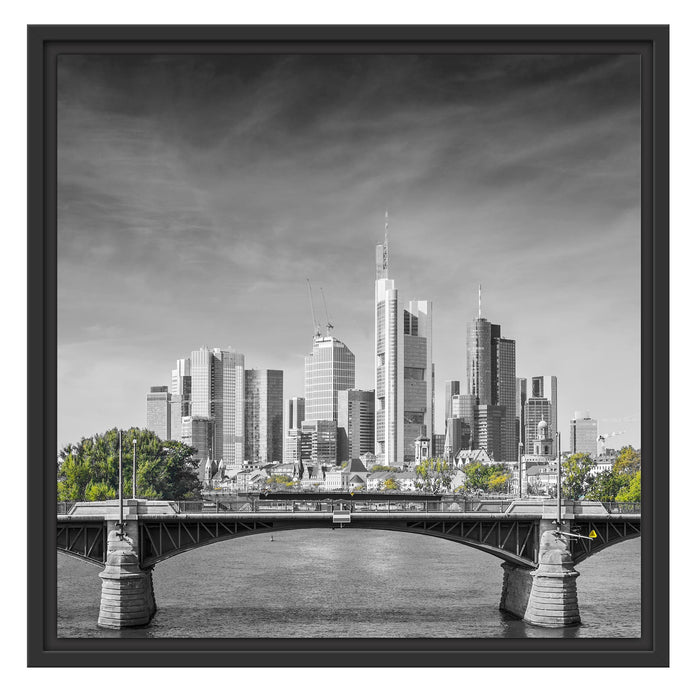 Skyline von Frankfurt am Main Schattenfugenrahmen Quadratisch 55x55
