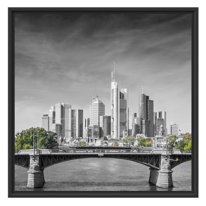Skyline von Frankfurt am Main Schattenfugenrahmen Quadratisch 70x70