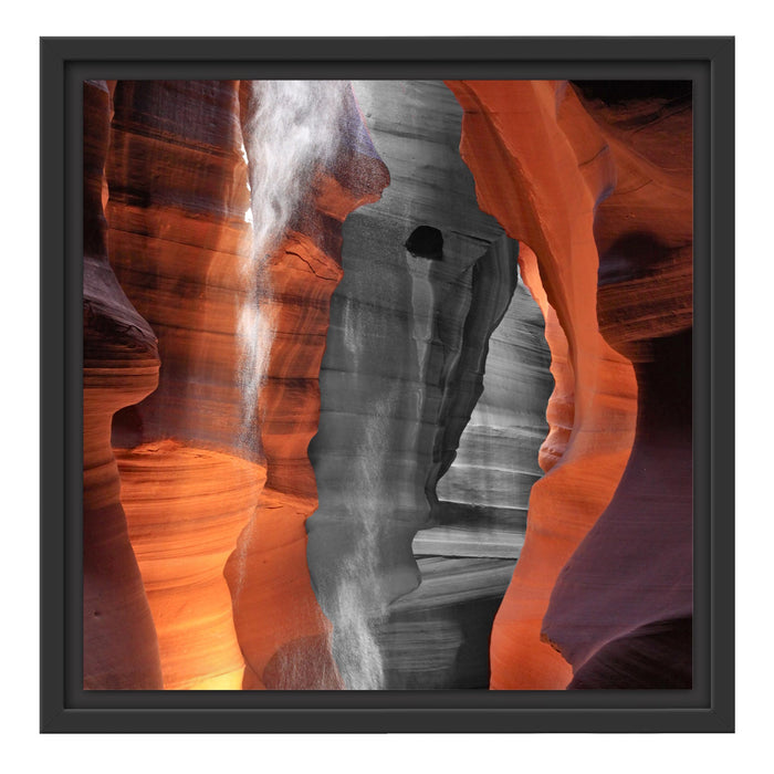 prächtiger Antelope Canyon Schattenfugenrahmen Quadratisch 40x40
