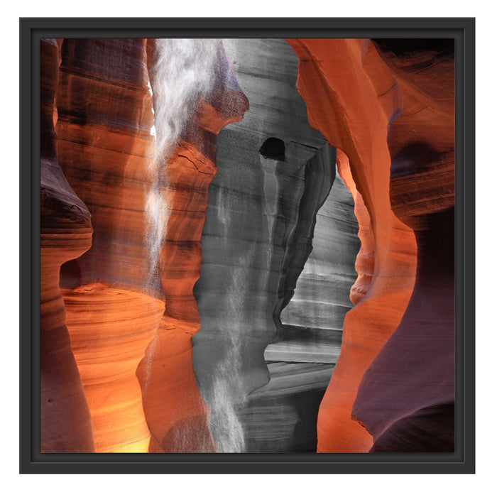 prächtiger Antelope Canyon Schattenfugenrahmen Quadratisch 55x55
