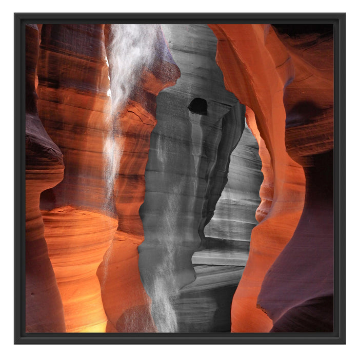 prächtiger Antelope Canyon Schattenfugenrahmen Quadratisch 70x70