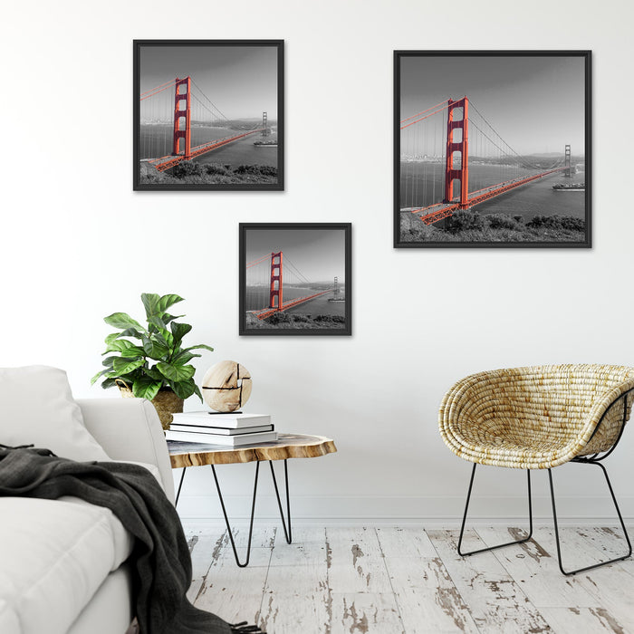 eindrucksvolle Golden Gate Bridge Quadratisch Schattenfugenrahmen Wohnzimmer