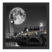 Big Ben mit Mond London Schattenfugenrahmen Quadratisch 40x40