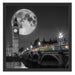 Big Ben mit Mond London Schattenfugenrahmen Quadratisch 55x55