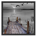 schöner Steg mit Vögeln Schattenfugenrahmen Quadratisch 55x55