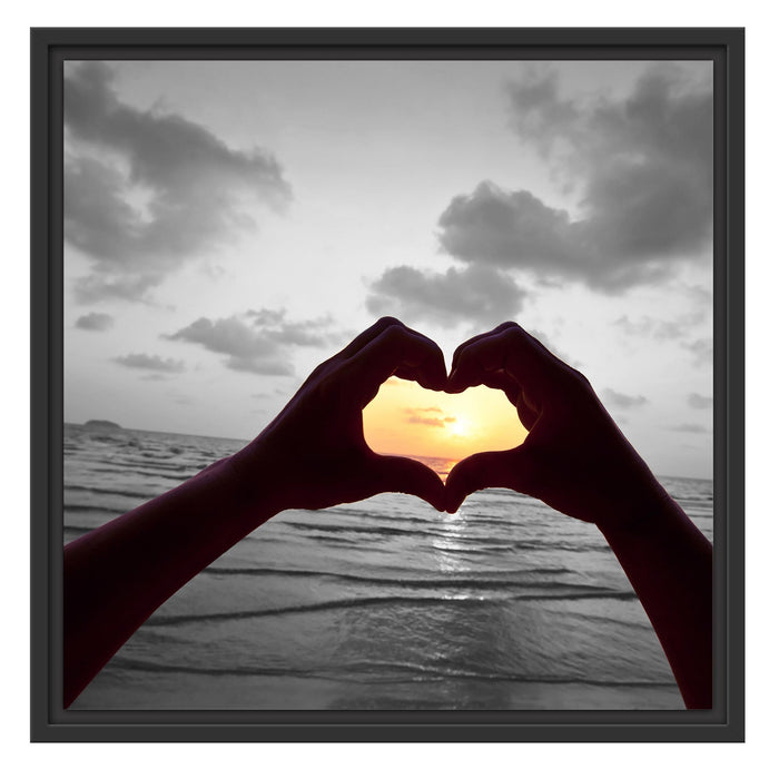 Hände zu einem Herz geformt Schattenfugenrahmen Quadratisch 55x55