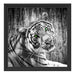 schöner neugieriger Tiger Schattenfugenrahmen Quadratisch 40x40