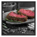 Saftiges Steak Zubereitung Schattenfugenrahmen Quadratisch 70x70