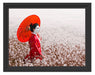 Geisha auf dem Feld Schattenfugenrahmen 38x30