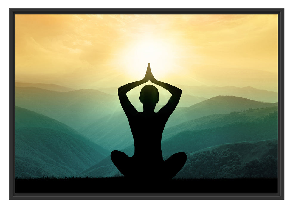 Pixxprint Yoga und Meditation, im Schwebe-Effekt Bilderrahmen