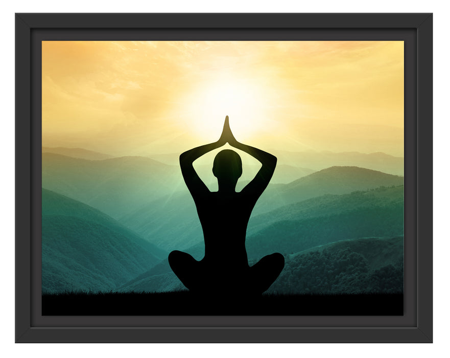 Yoga und Meditation Schattenfugenrahmen 38x30