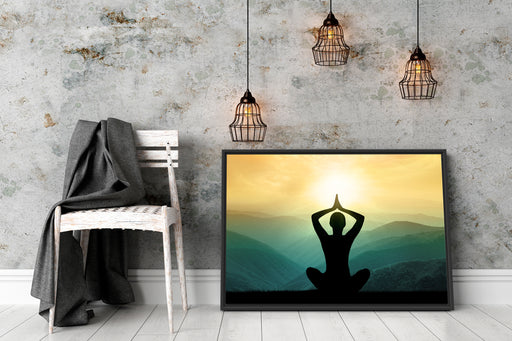 Yoga und Meditation Schattenfugenrahmen Wohnzimmer
