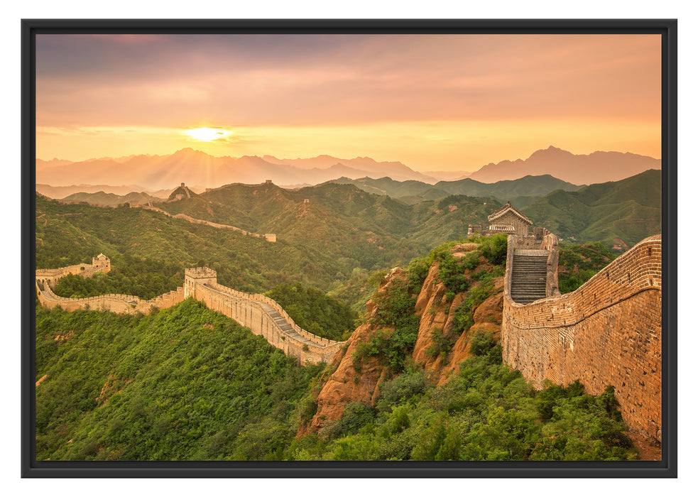 Pixxprint Chinesische Mauer, im Schwebe-Effekt Bilderrahmen