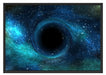 Schwarzes Loch im Weltall Schattenfugenrahmen 100x70