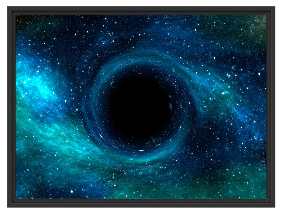 Schwarzes Loch im Weltall Schattenfugenrahmen 80x60
