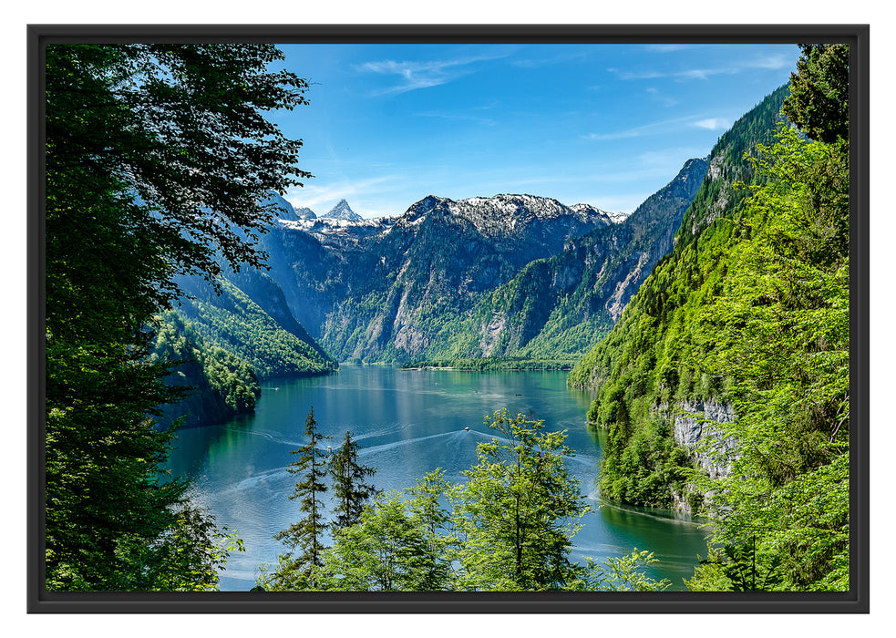 Pixxprint Blick auf den Königssee, im Schwebe-Effekt Bilderrahmen