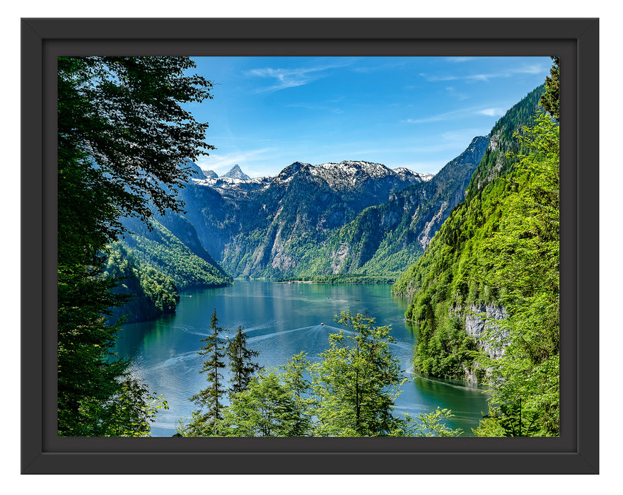 Blick auf den Königssee Schattenfugenrahmen 38x30