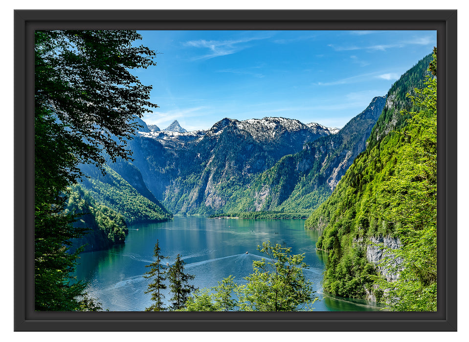 Blick auf den Königssee Schattenfugenrahmen 55x40