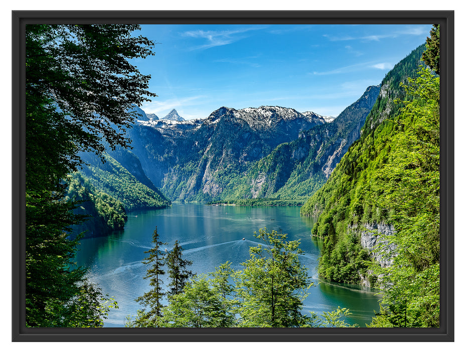 Blick auf den Königssee Schattenfugenrahmen 80x60