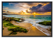 Sonnenuntergang auf Hawaii Schattenfugenrahmen 100x70