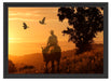 Ein Cowboy im Sonnenuntergang Schattenfugenrahmen 55x40