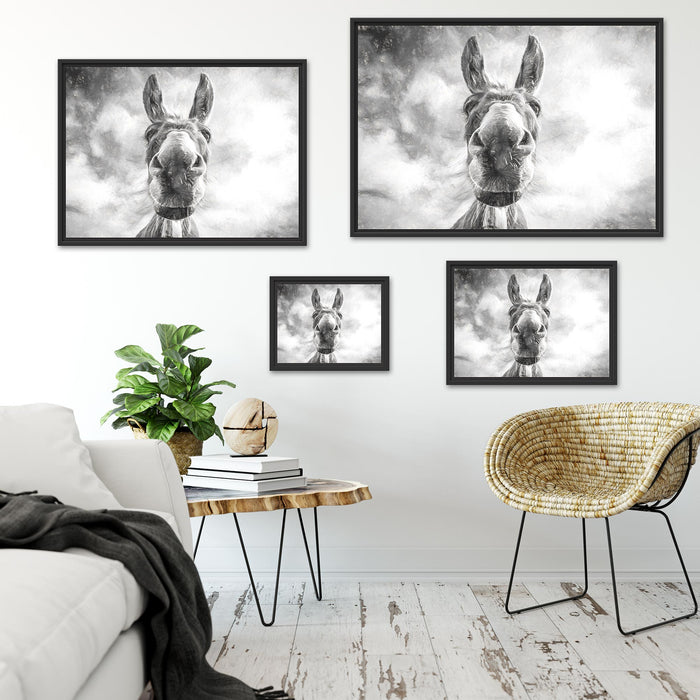 Lustiger Esel Kunst Schattenfugenrahmen Dekovorschlag