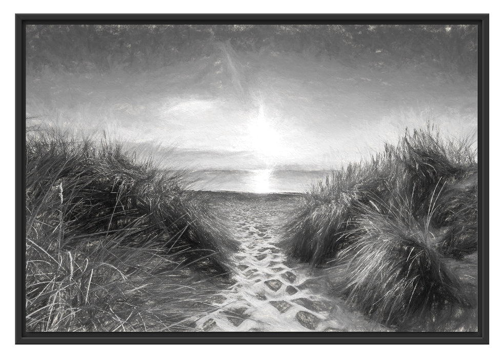 der Weg ins Meer Kunst Schattenfugenrahmen 100x70