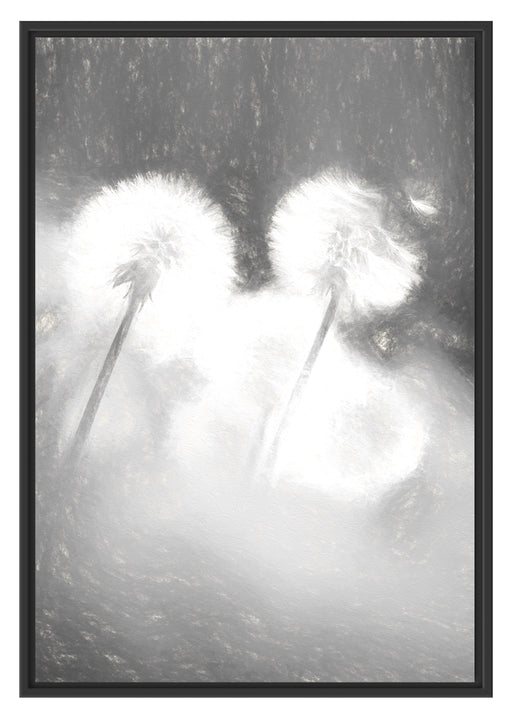 Pusteblumen im Wind Schattenfugenrahmen 100x70