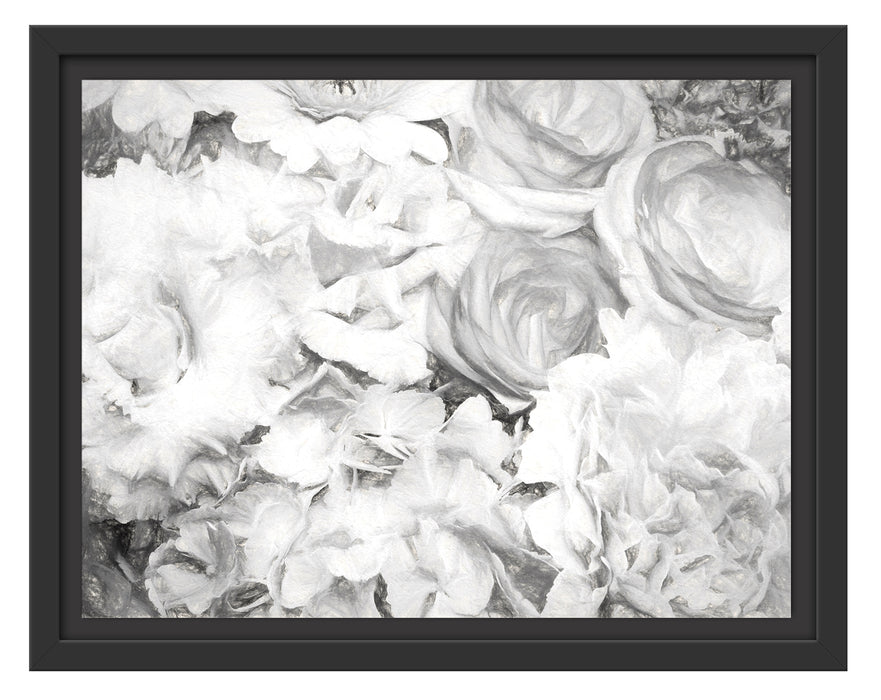 prachtvoller Blumenstrauss Kunst Schattenfugenrahmen 38x30
