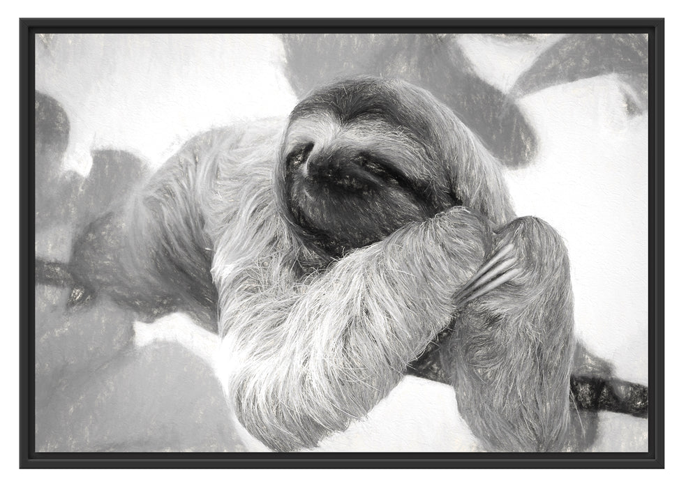 Pixxprint Faultier hängt von Ast