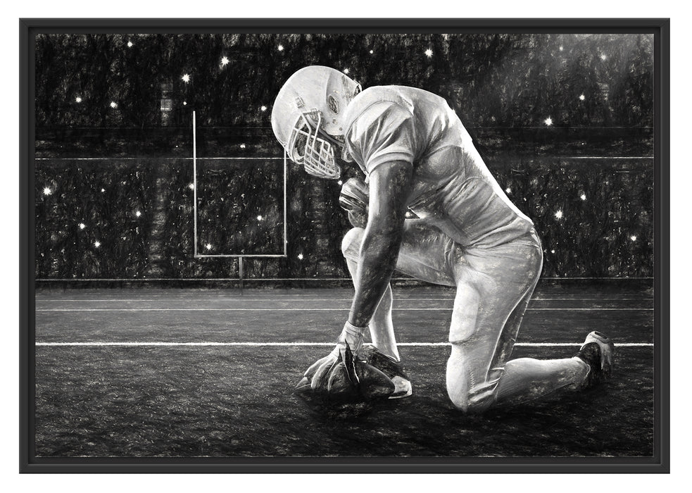 Pixxprint knieender Football-Spieler Kunst