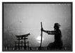Samurai-Meister vor Horizont Schattenfugenrahmen 100x70