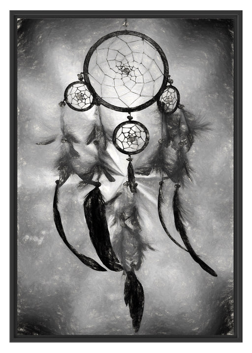 Indianischer Traumfänger Kunst Schattenfugenrahmen 100x70