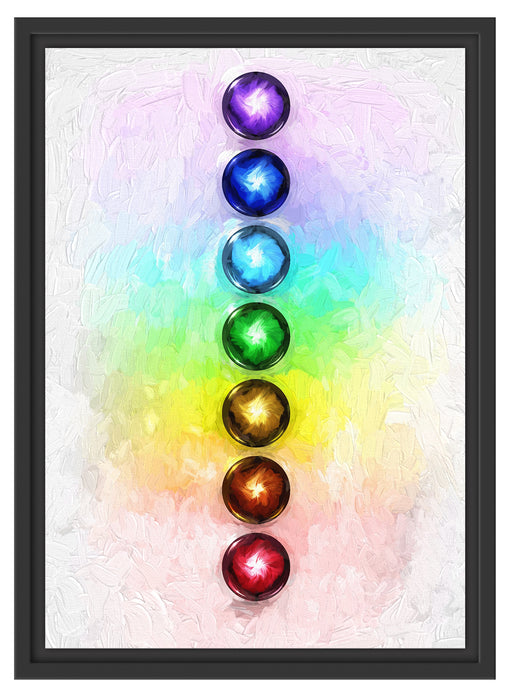 Chakra des Körpers Schattenfugenrahmen 55x40