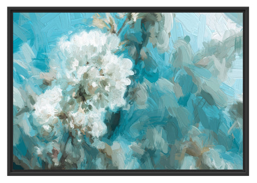 Kirschblüten Kunst Schattenfugenrahmen 100x70