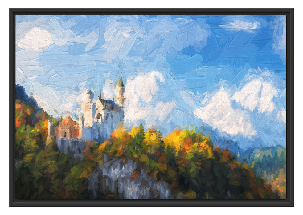 Pixxprint Schloss Neuschwanstein, im Schwebe-Effekt Bilderrahmen