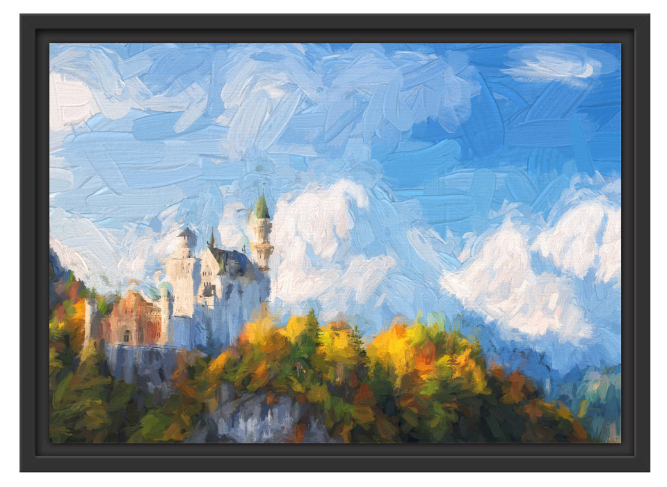 Schloss Neuschwanstein Schattenfugenrahmen 55x40