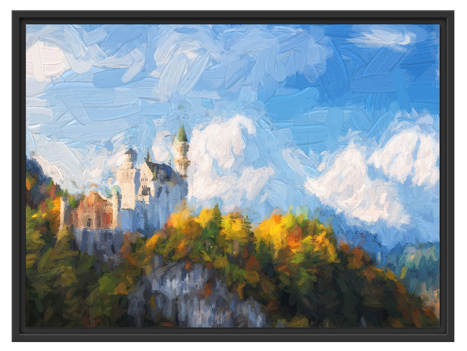 Schloss Neuschwanstein Schattenfugenrahmen 80x60