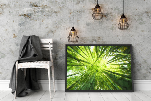 Grüner Bambus Kunst Schattenfugenrahmen Wohnzimmer