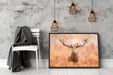 Großer Hirsch im Feld Kunst Schattenfugenrahmen Wohnzimmer