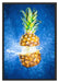 Ananas mit Wasser bespritzt Kunst Schattenfugenrahmen 100x70